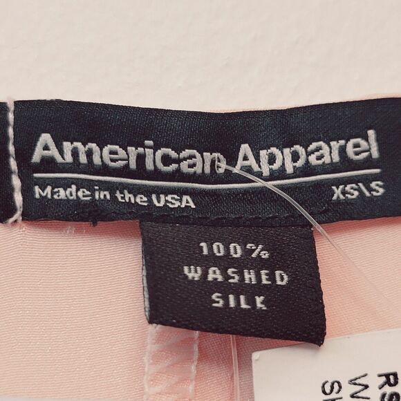 American Apparel New Pink Washed Silk Mid Length Size XS/S Shift Dress - Picture 8 of 8